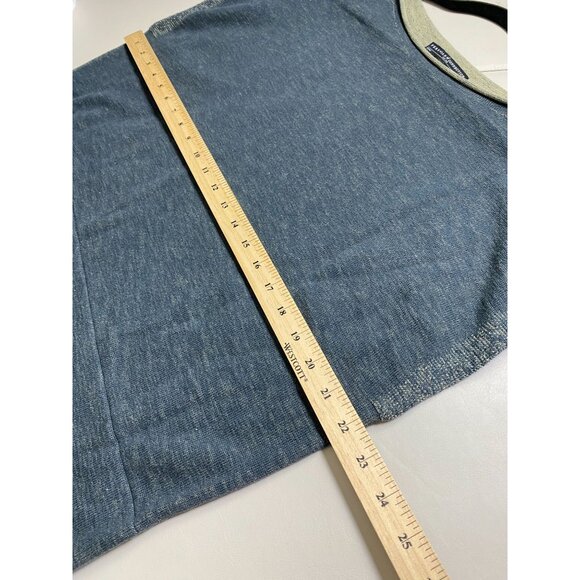 Peruvian Connection Womens Boxy Knit Sweater Top Size XS Gray Green cap sleeve - Picture 7 of 15